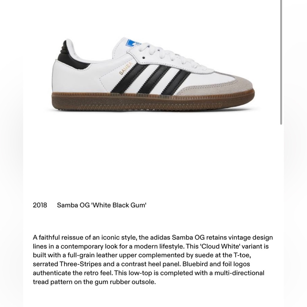 Adidas Samba OG ‘white black gum’